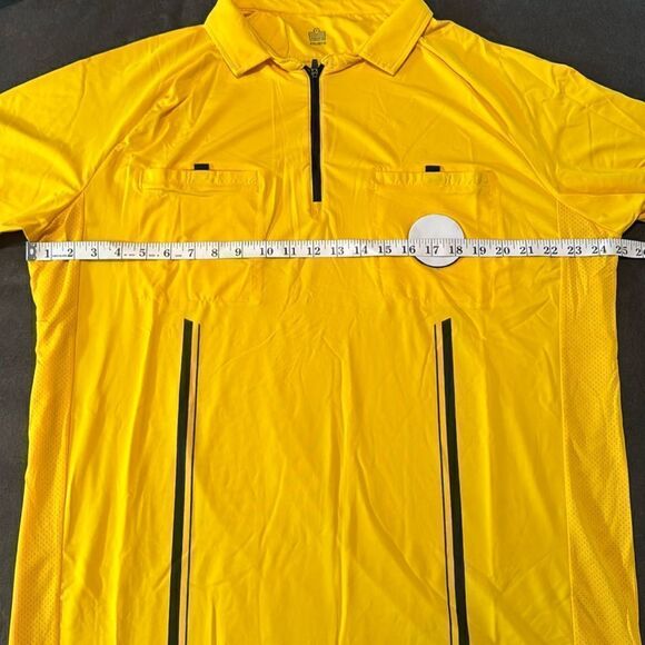 Admiral Mens Gold Authentic Referee Jersey Short Sleeve Front 1/2 Zip Size XXL - Picture 7 of 14